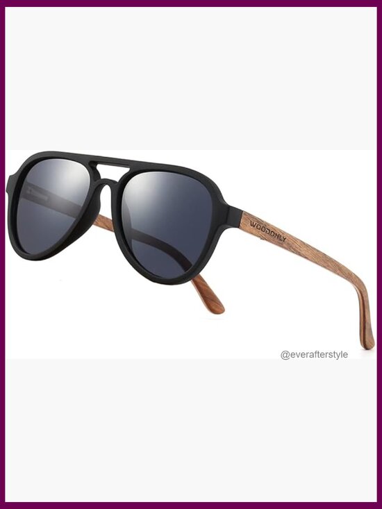 Wood Polarized Aviator Sunglasses for Men Women main image 3